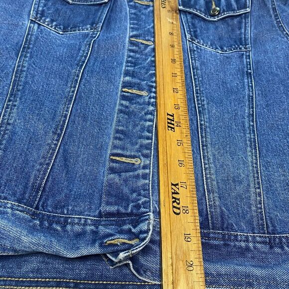 Vintage ST JOHNS BAY Jean Jacket Trucker Boxy 90s Cowgirl Denim Womens M Blue - Picture 6 of 9